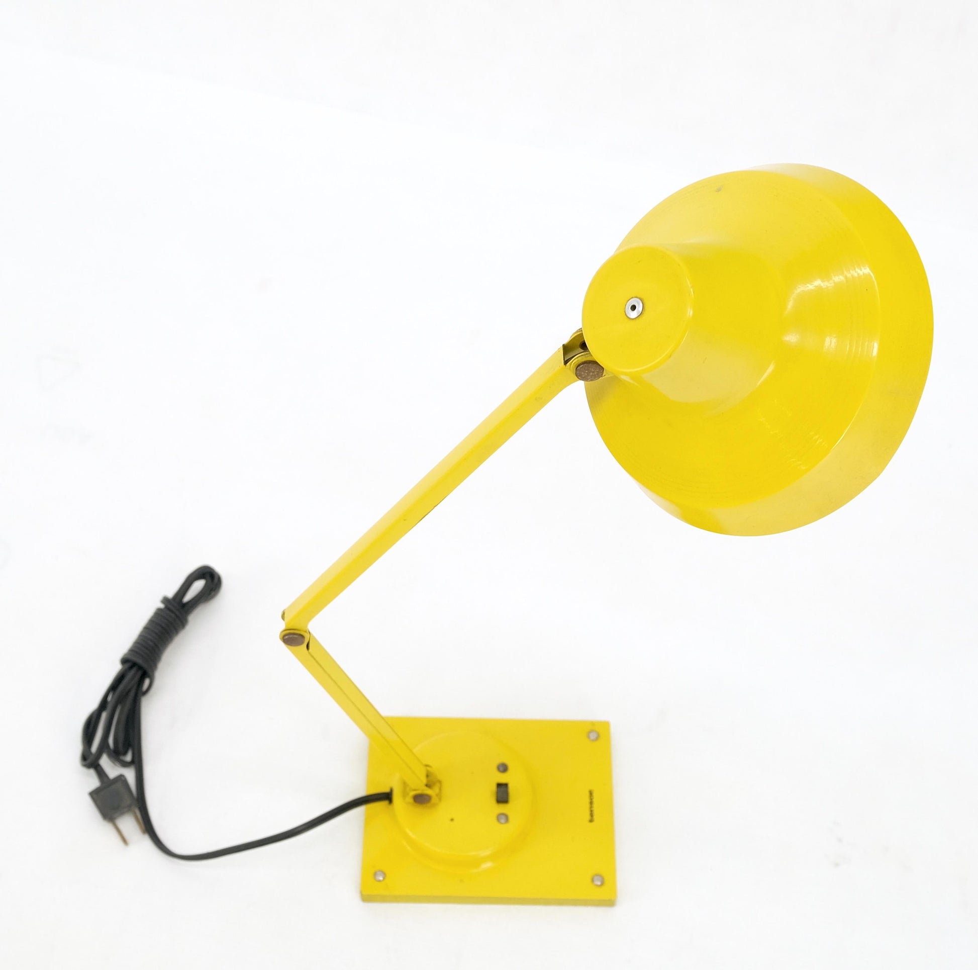 EstablishedLines Vintage Mid-Century Modern Tensor Bright Yellow Enamel Adjustable Desk Lamp