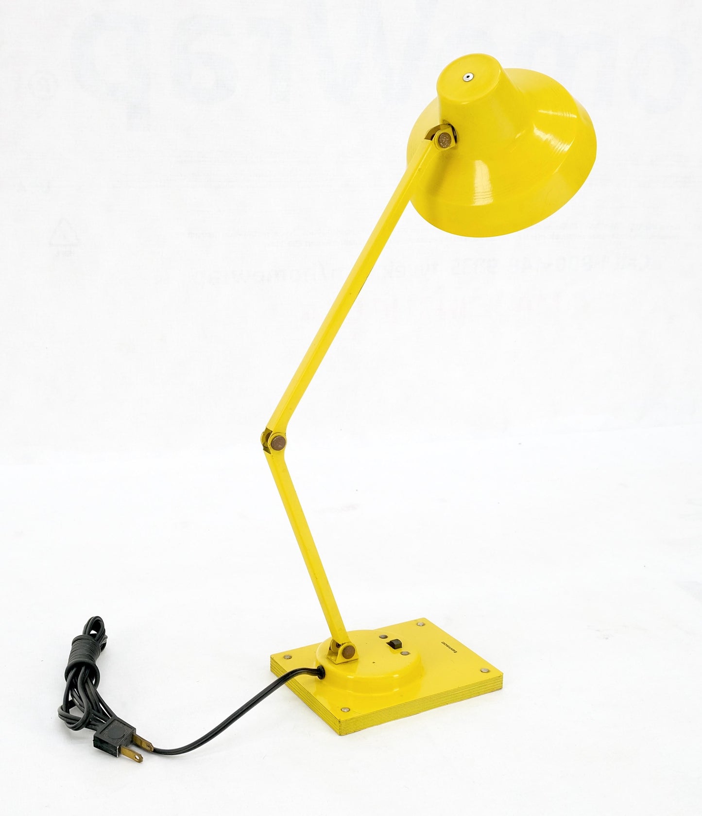 EstablishedLines Vintage Mid-Century Modern Tensor Bright Yellow Enamel Adjustable Desk Lamp