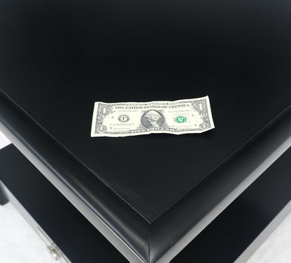 EstablishedLines Baker Black Lacquer One Drawer Two Tier Square Side End Table Night Stand MINT!