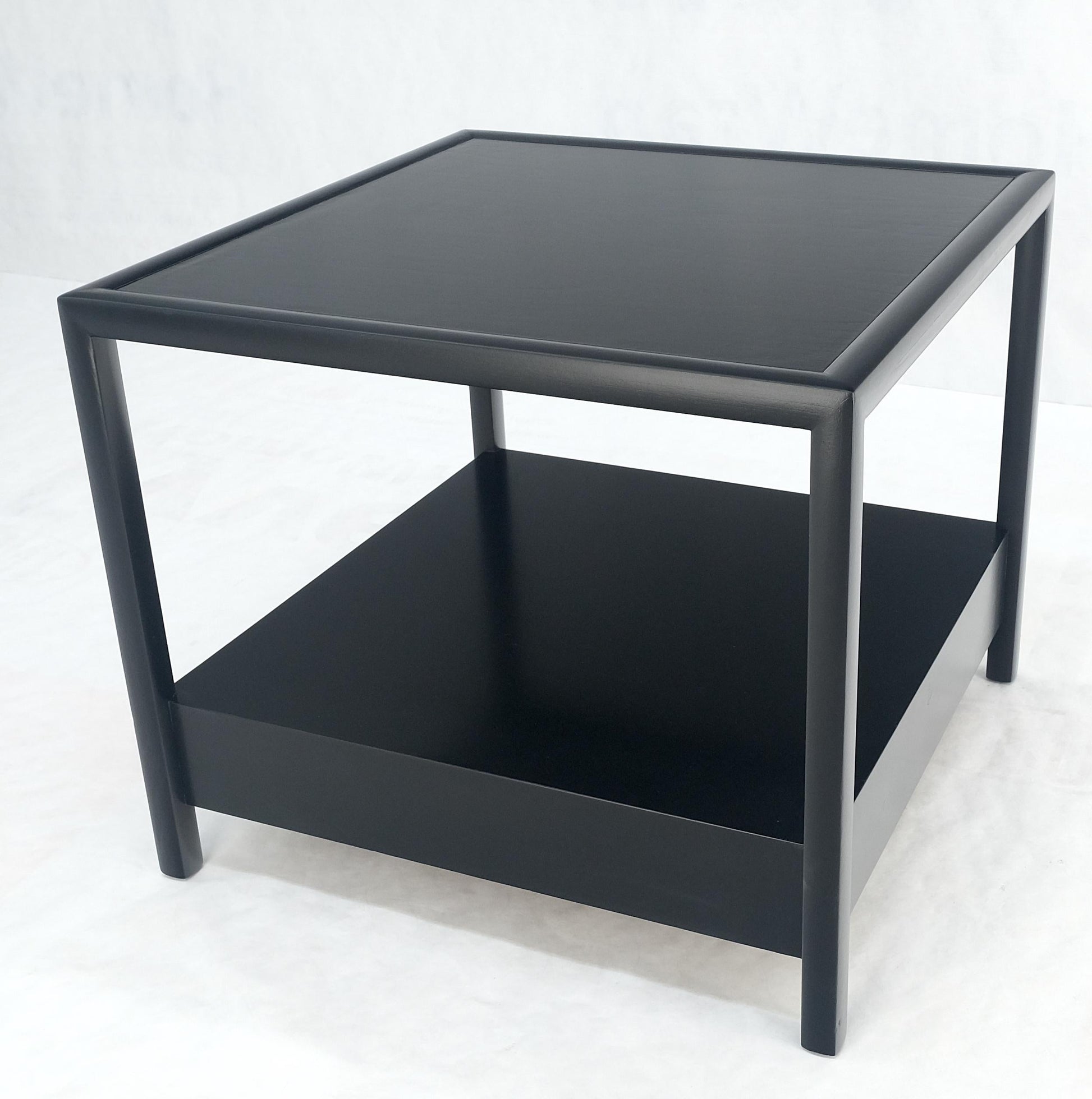 EstablishedLines Baker Black Lacquer One Drawer Two Tier Square Side End Table Night Stand MINT!