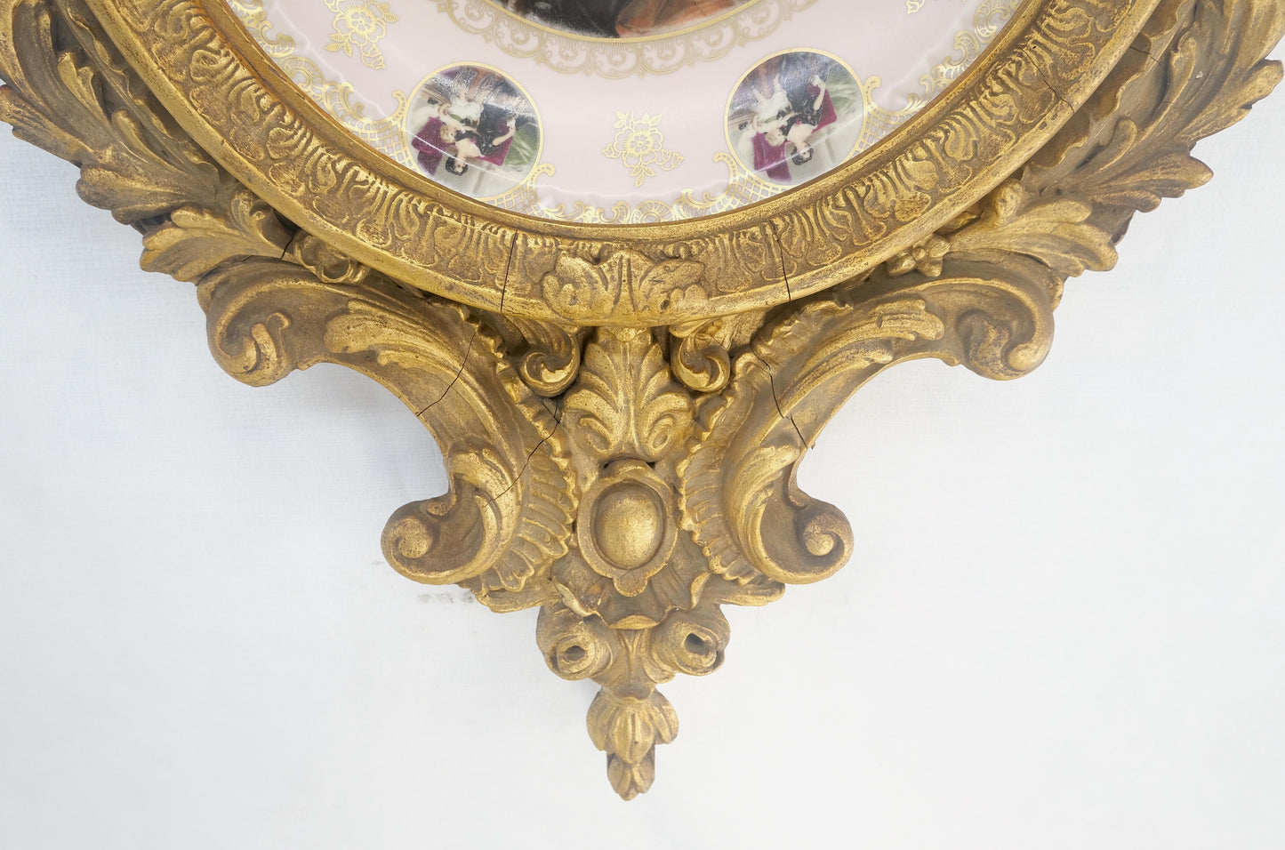 EstablishedLines Gold Gilt Gesso Frame German Decorated Wall Plaque Plate c1920s