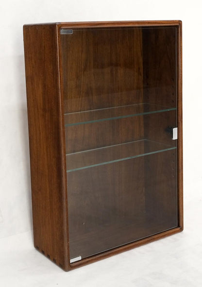 EstablishedLines Solid Walnut Dovetailed Construction Design Glass Door Custom Hanging Cabinet