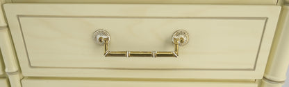 EstablishedLines Faux Bamboo Beige White Lacquer 9 Drawers 65" Wide Dresser Credenza MINT!