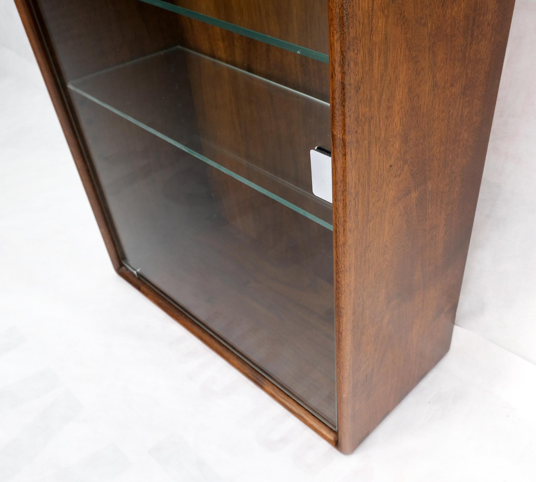 EstablishedLines Solid Walnut Dovetailed Construction Design Glass Door Custom Hanging Cabinet
