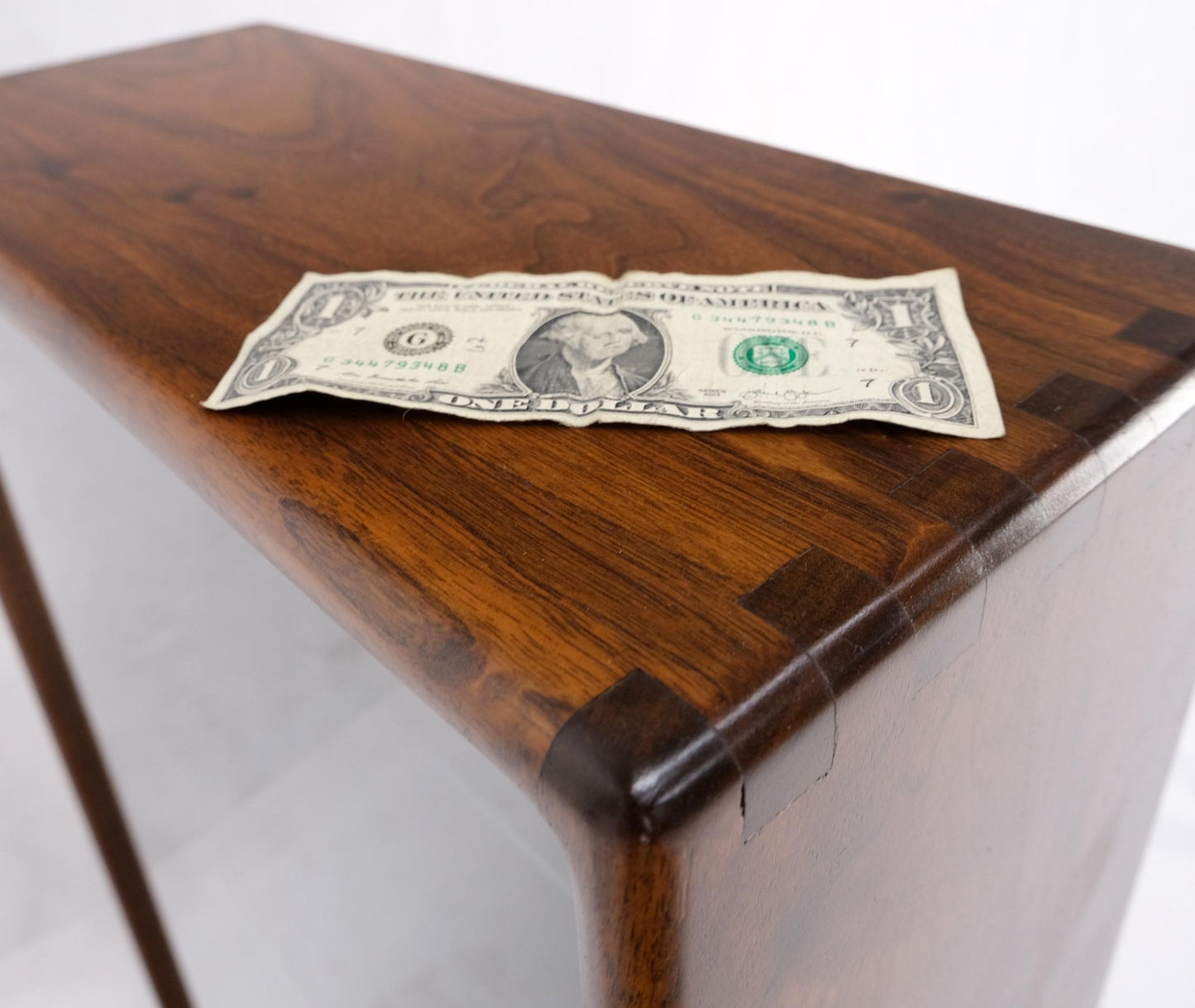 EstablishedLines Solid Walnut Dovetailed Construction Design Glass Door Custom Hanging Cabinet