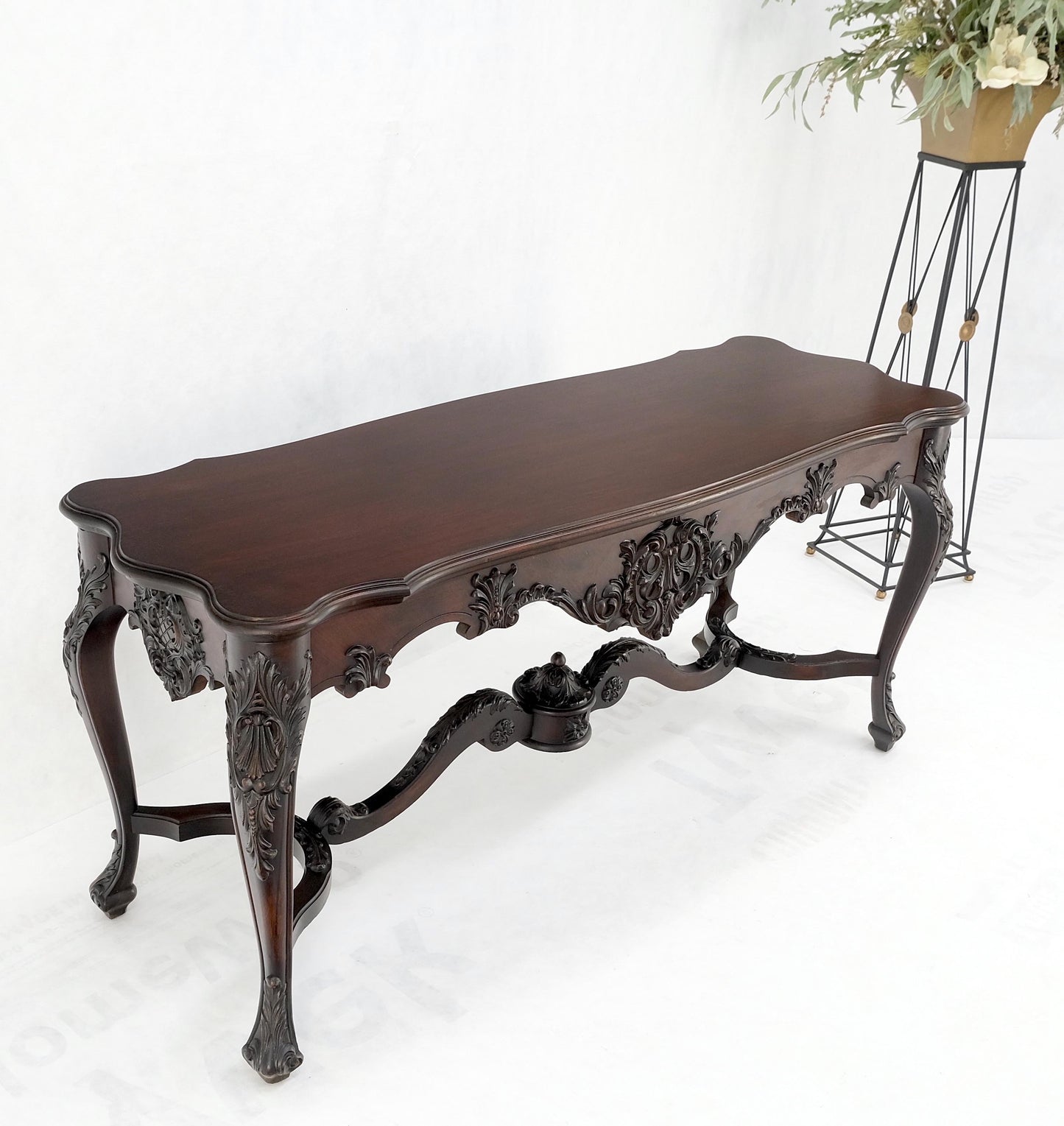EstablishedLines Carved Mahogany Regency Style Console Sofa Hall Table Mint!