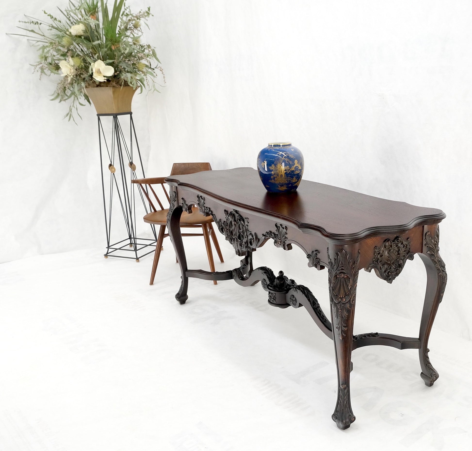 EstablishedLines Carved Mahogany Regency Style Console Sofa Hall Table Mint!