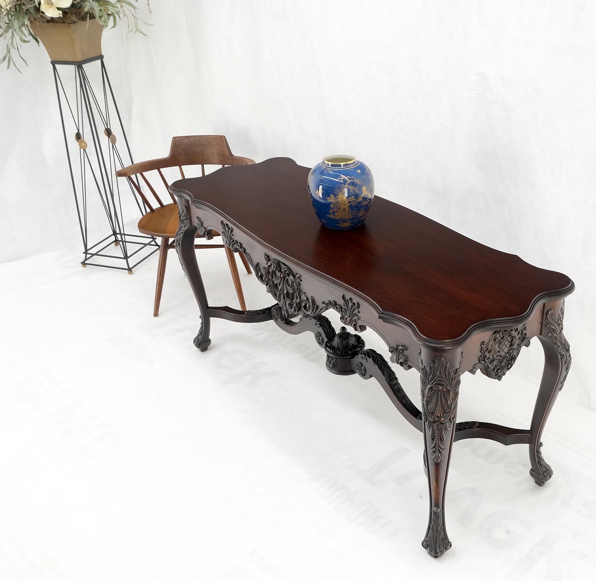 EstablishedLines Carved Mahogany Regency Style Console Sofa Hall Table Mint!