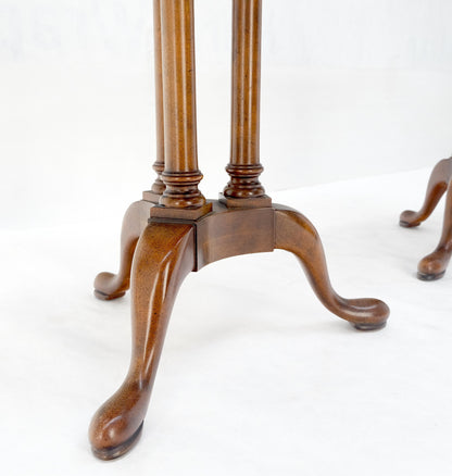 EstablishedLines Pair Gallery Burl Wood Top Tripod Bases Side End Occasional Lamp Tables Stands