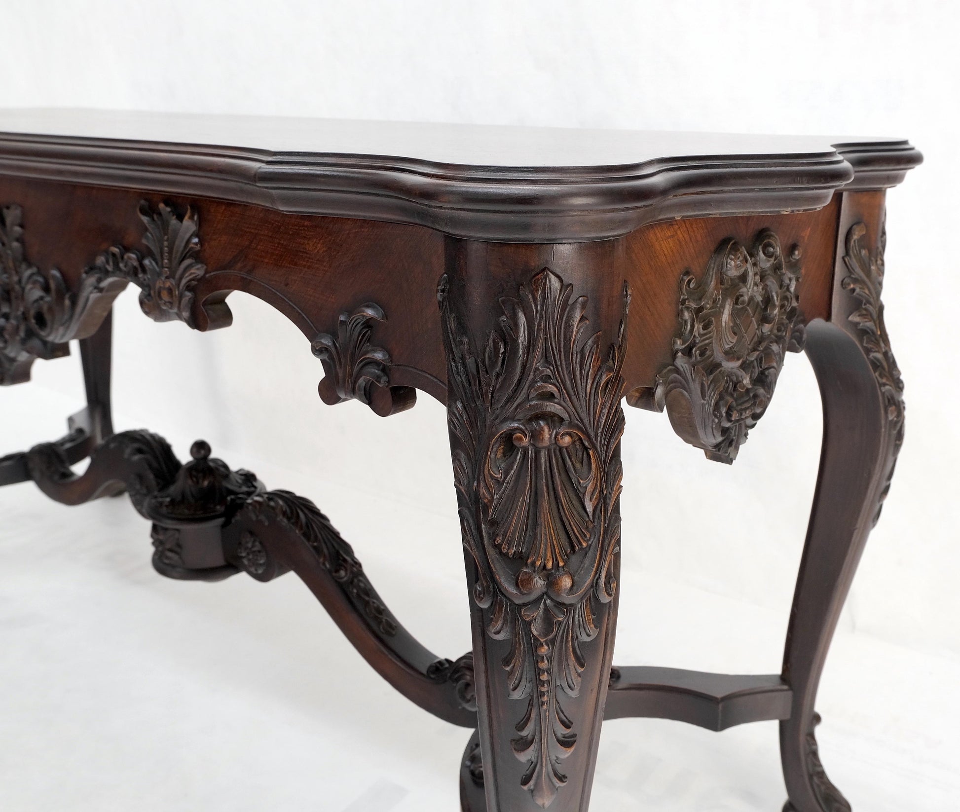 EstablishedLines Carved Mahogany Regency Style Console Sofa Hall Table Mint!