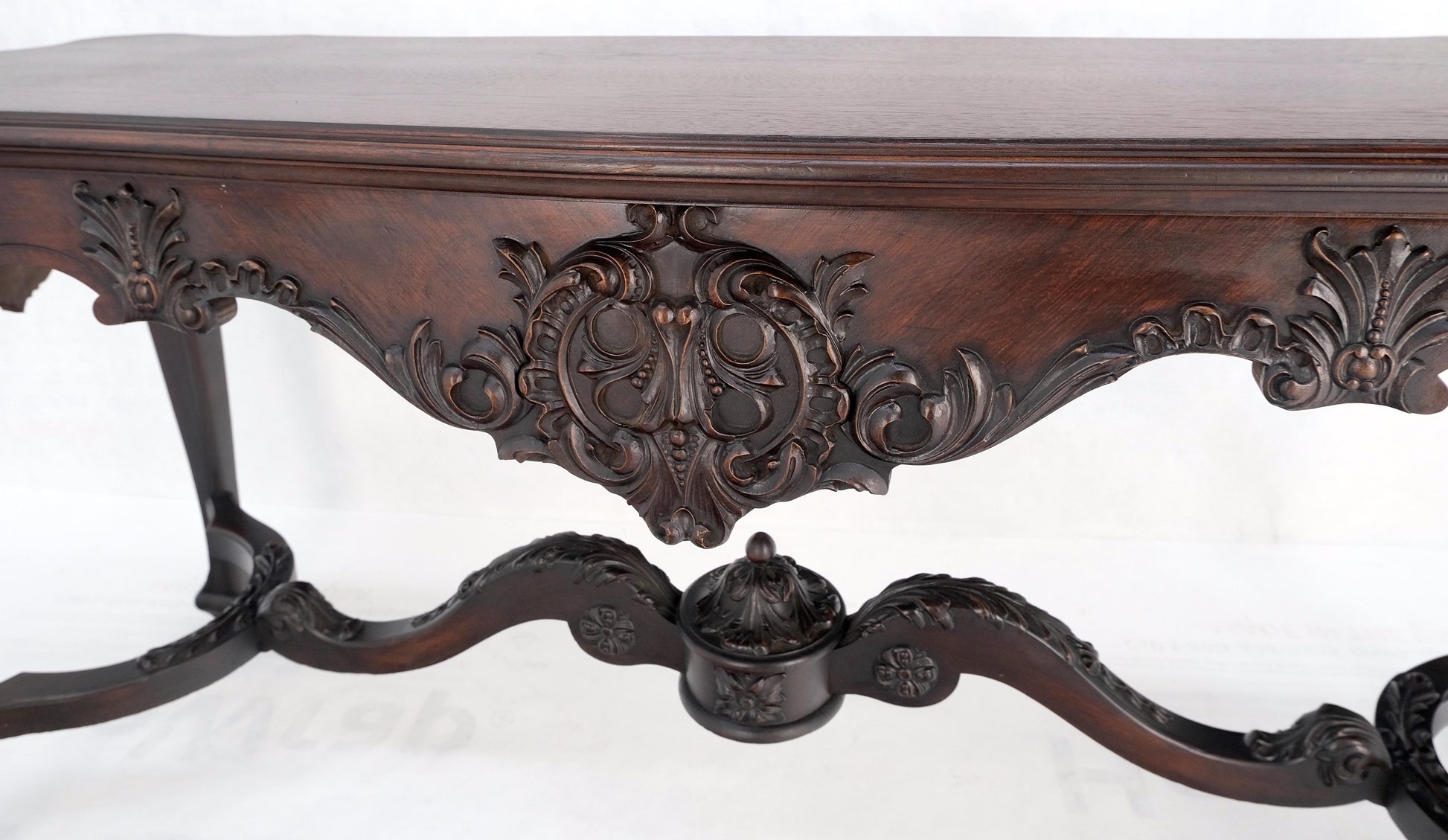 EstablishedLines Carved Mahogany Regency Style Console Sofa Hall Table Mint!