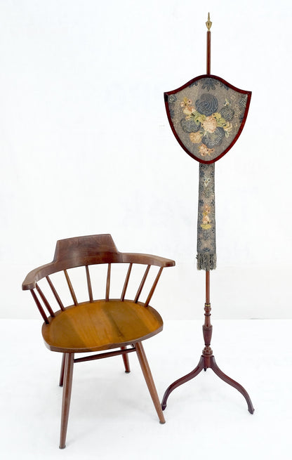 EstablishedLines Antique 19th Century Victorian Shield Shape Elegant Tripod Base Fire Screen MINT