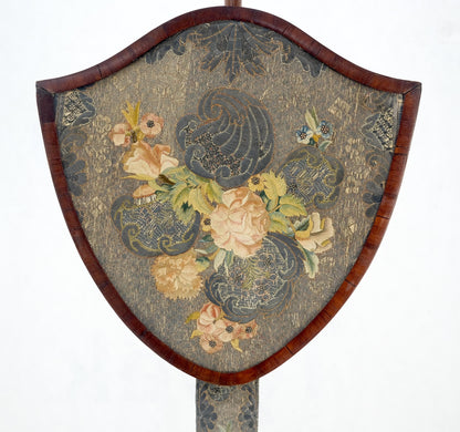 EstablishedLines Antique 19th Century Victorian Shield Shape Elegant Tripod Base Fire Screen MINT