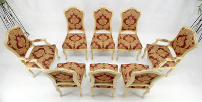 EstablishedLines 8 Carved Dining Chairs Walnut Table 3x18" Leaves Overall 132" Long Dining Set
