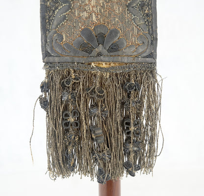 EstablishedLines Antique 19th Century Victorian Shield Shape Elegant Tripod Base Fire Screen MINT