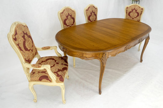 EstablishedLines 8 Carved Dining Chairs Walnut Table 3x18" Leaves Overall 132" Long Dining Set