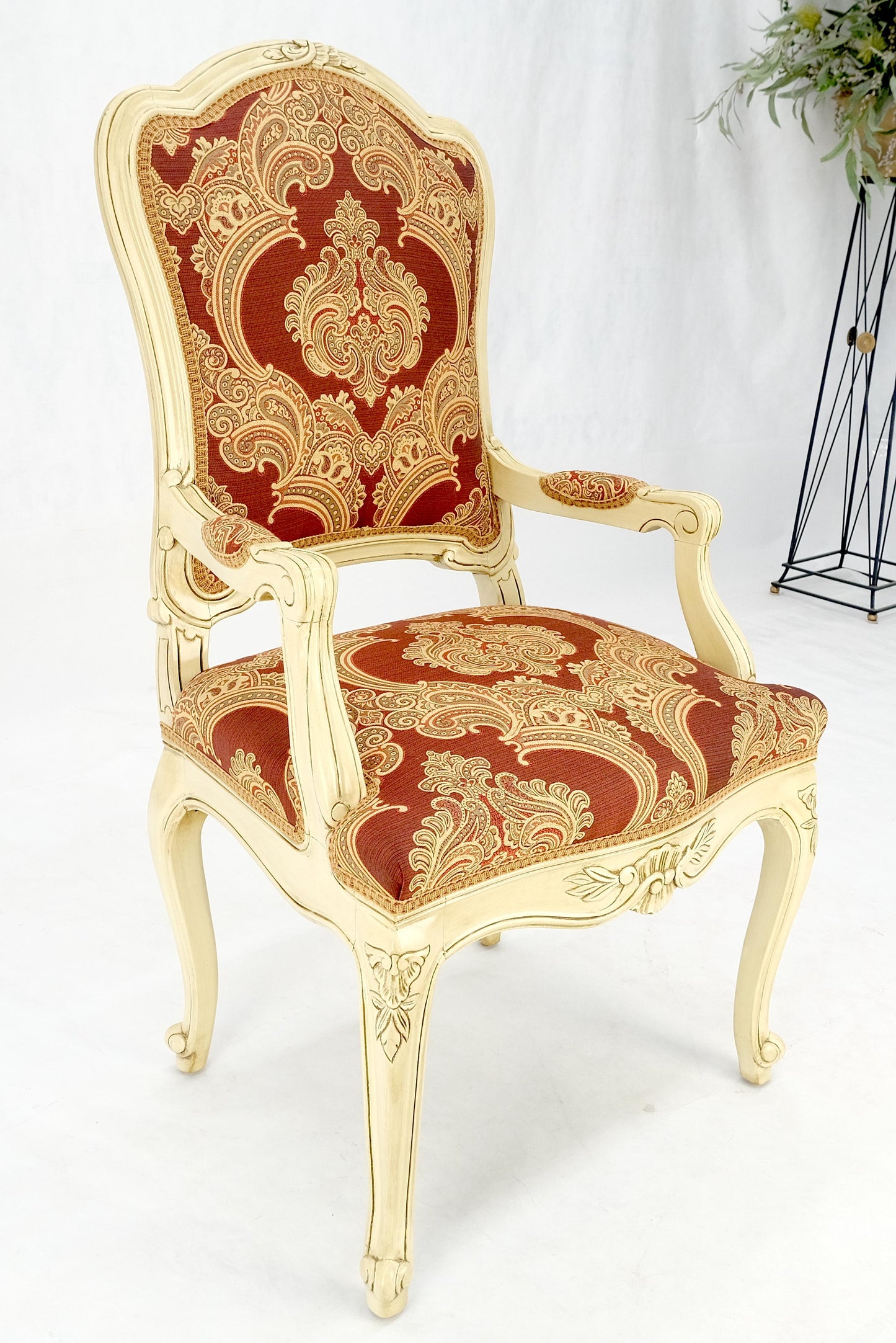 EstablishedLines 8 Carved Dining Chairs Walnut Table 3x18" Leaves Overall 132" Long Dining Set