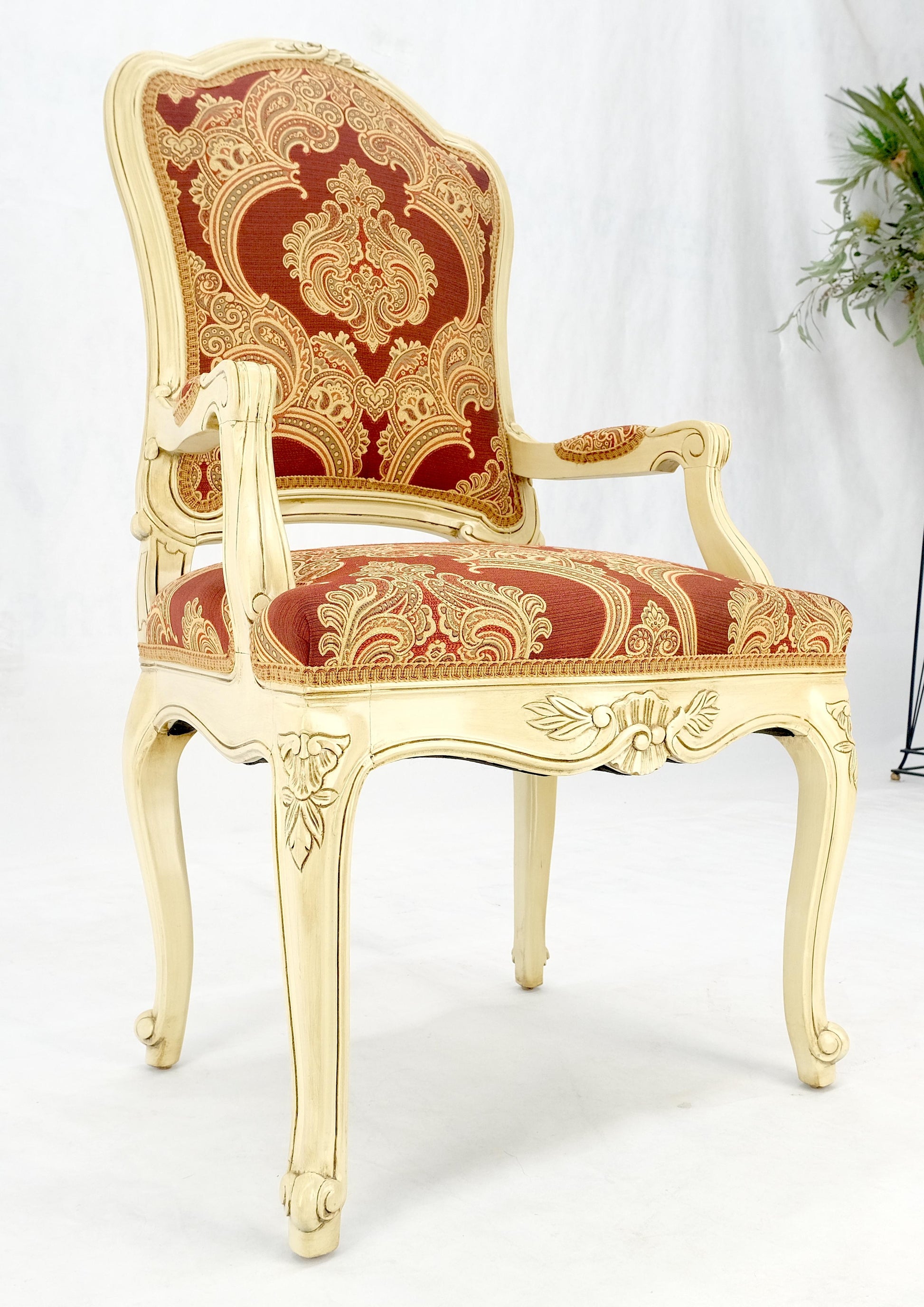 EstablishedLines 8 Carved Dining Chairs Walnut Table 3x18" Leaves Overall 132" Long Dining Set