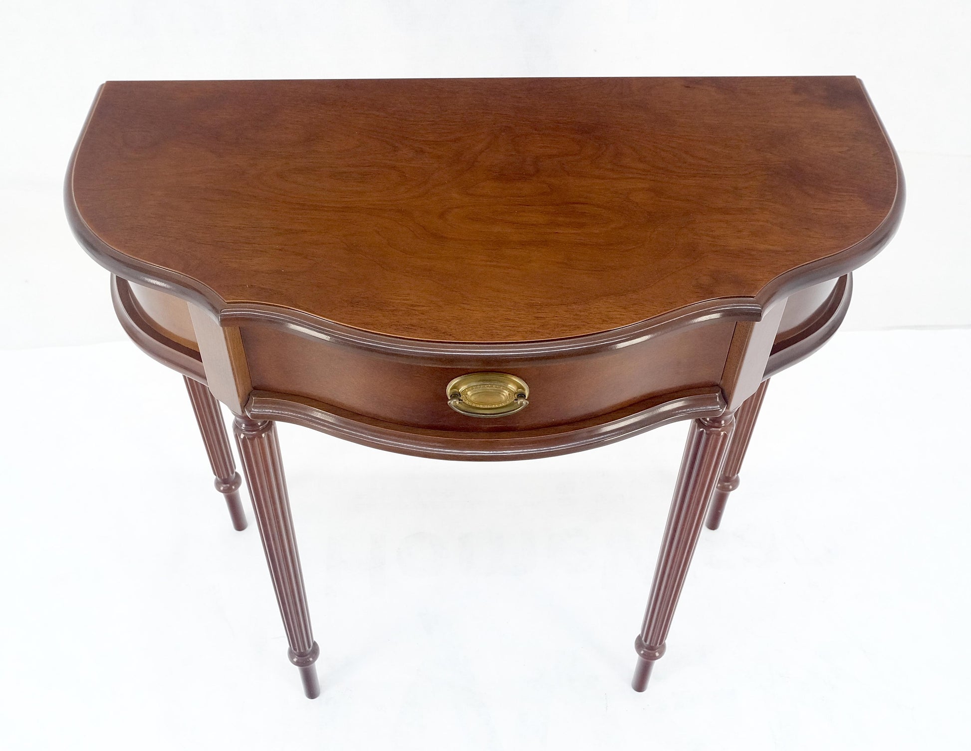 EstablishedLines Demi Lune One Drawer Mahogany Console Entry Hall Table MINT