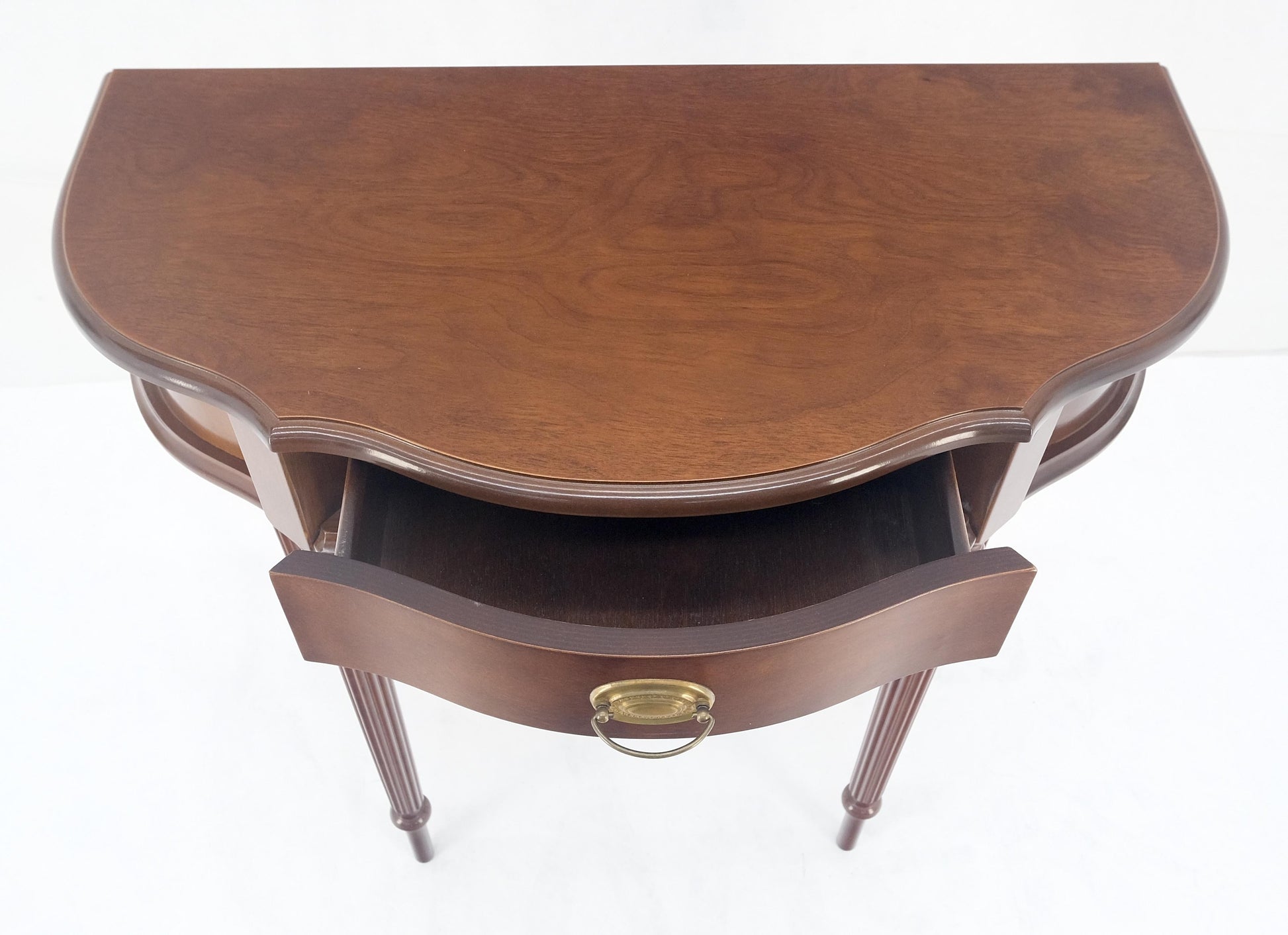EstablishedLines Demi Lune One Drawer Mahogany Console Entry Hall Table MINT