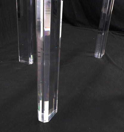EstablishedLines Glass Top Octagonal Shape Lucite Base Dining Conference Table Mint!