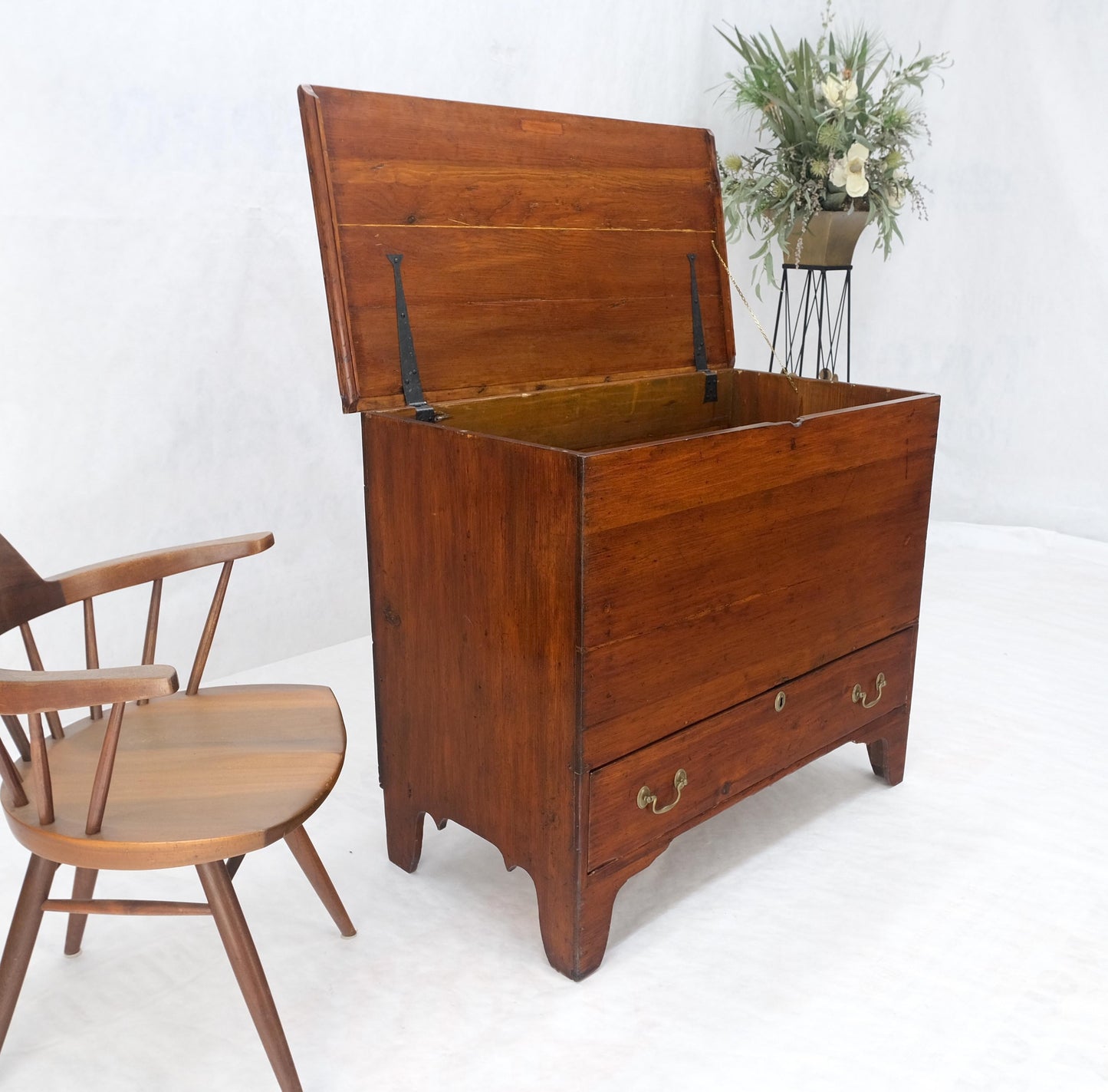 Solid Cherry Bottom Dovetails Drawer Brass Hardware Hope Chest Cabinet Patina