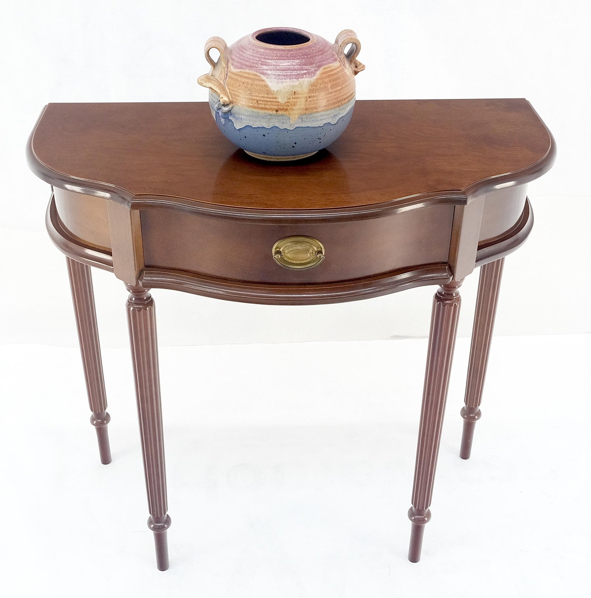 EstablishedLines Demi Lune One Drawer Mahogany Console Entry Hall Table MINT