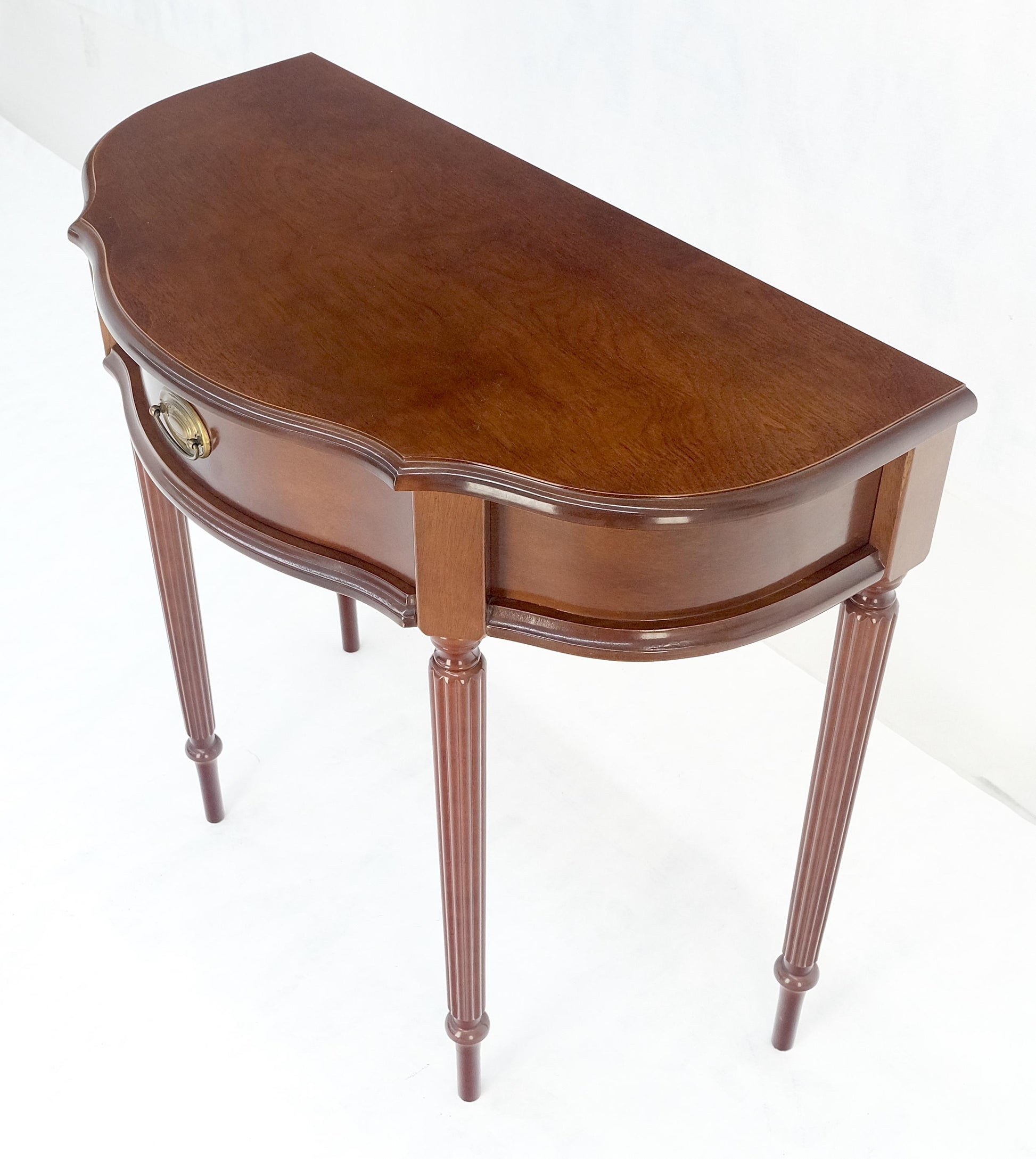EstablishedLines Demi Lune One Drawer Mahogany Console Entry Hall Table MINT