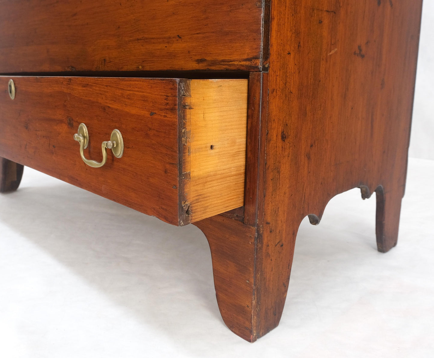 Solid Cherry Bottom Dovetails Drawer Brass Hardware Hope Chest Cabinet Patina