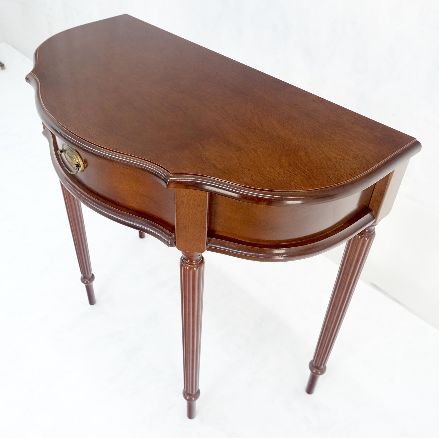 EstablishedLines Demi Lune One Drawer Mahogany Console Entry Hall Table MINT