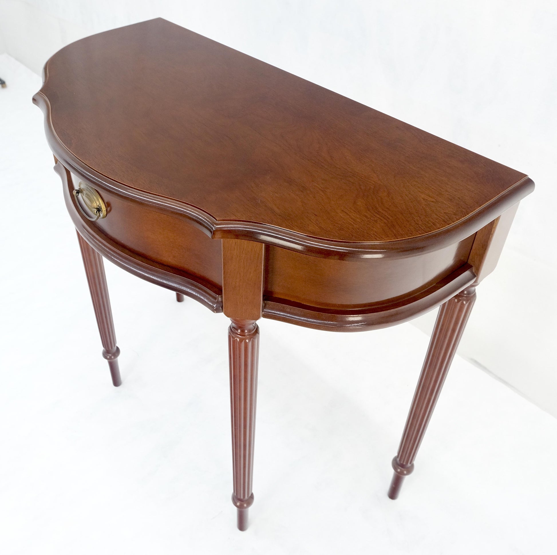 EstablishedLines Demi Lune One Drawer Mahogany Console Entry Hall Table MINT