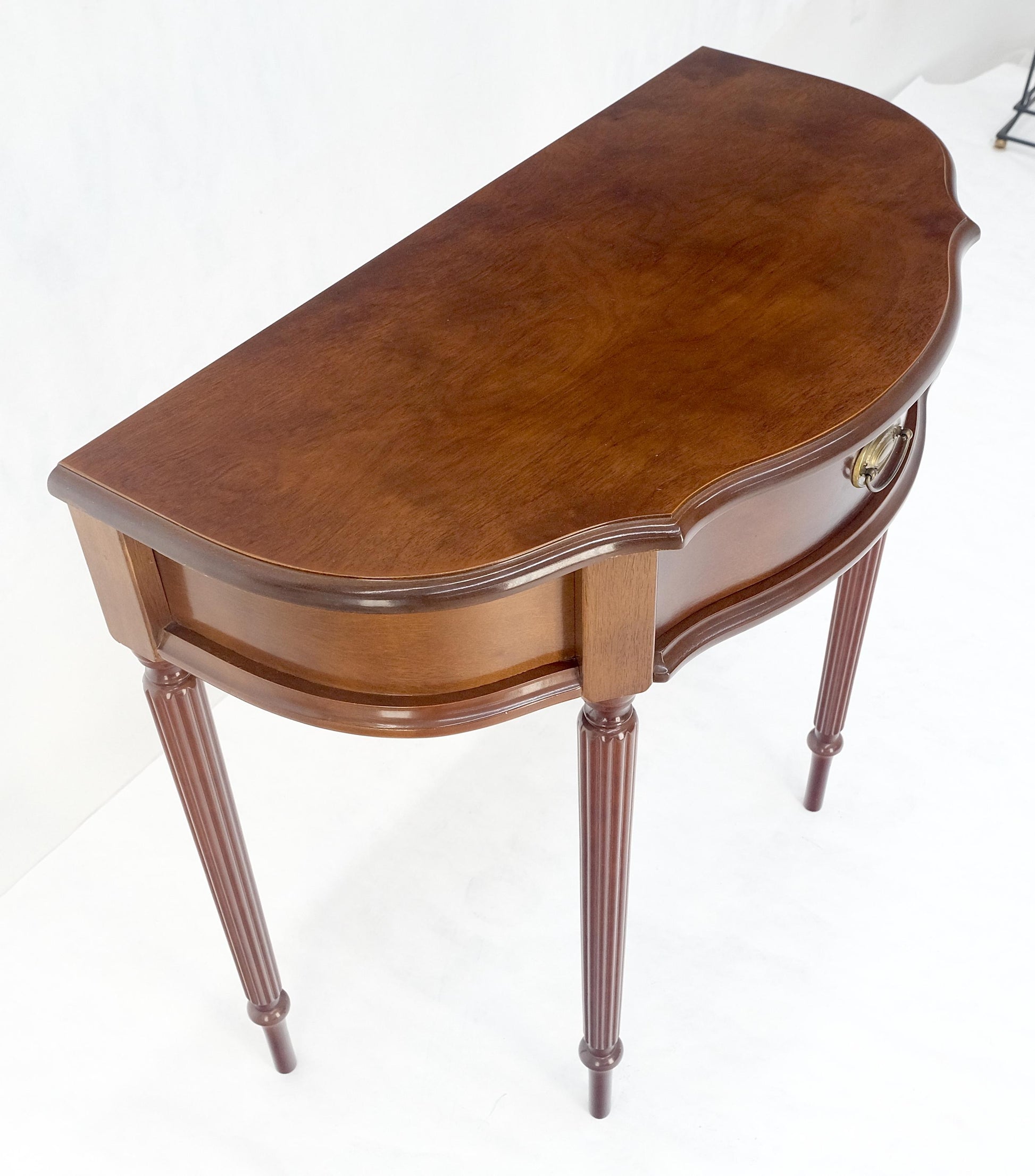 EstablishedLines Demi Lune One Drawer Mahogany Console Entry Hall Table MINT