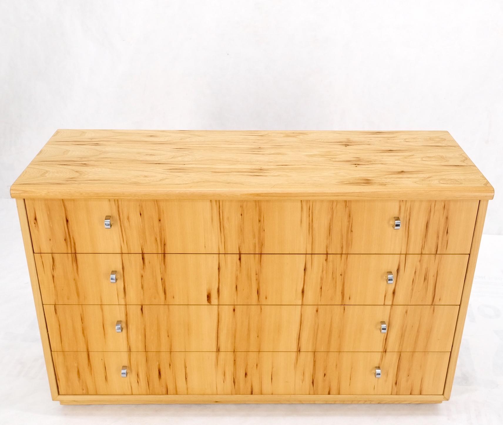 EstablishedLines Mid Century Solid Wood Blonde Pecan Veneered 4 Drawers Dresser by Founders MINT!