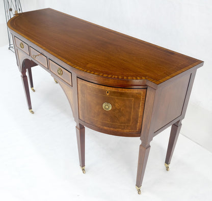 EstablishedLines Baker Mahogany Banded Top Hepplewhite Brass Castors Tapered Legs Sideboard MINT