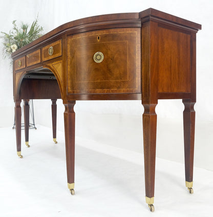 EstablishedLines Baker Mahogany Banded Top Hepplewhite Brass Castors Tapered Legs Sideboard MINT