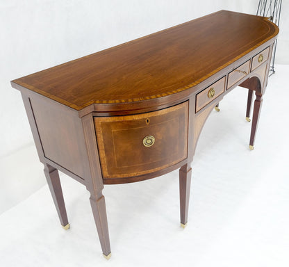 EstablishedLines Baker Mahogany Banded Top Hepplewhite Brass Castors Tapered Legs Sideboard MINT