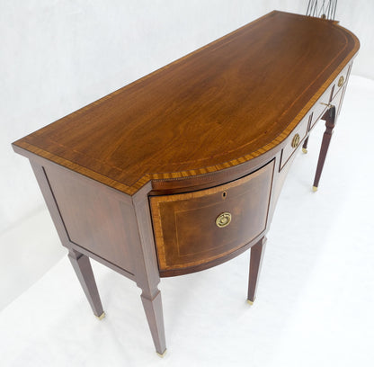 EstablishedLines Baker Mahogany Banded Top Hepplewhite Brass Castors Tapered Legs Sideboard MINT