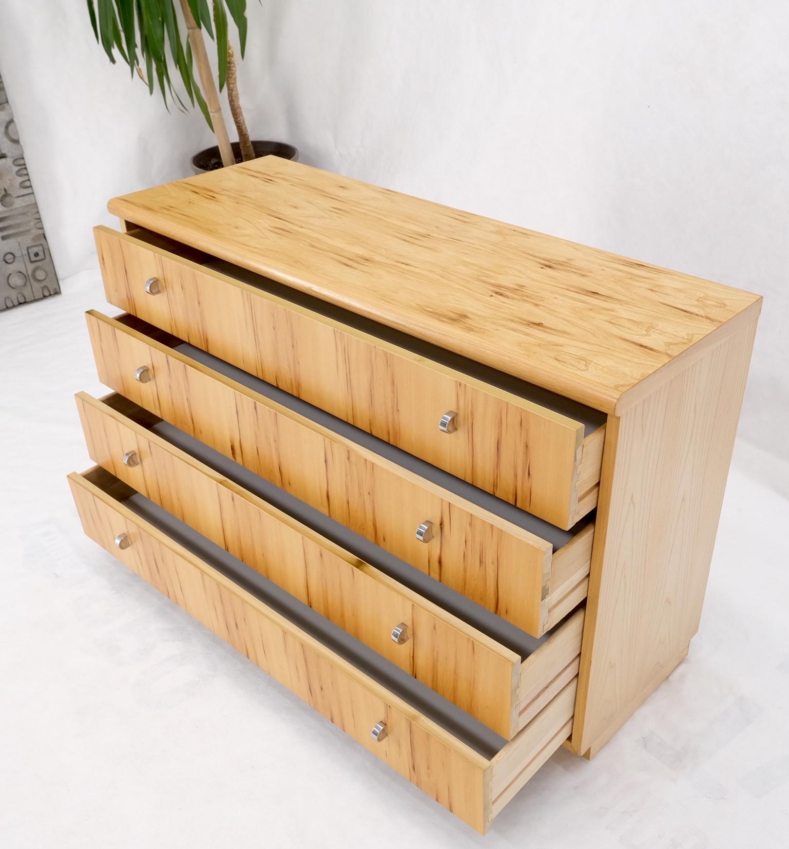 EstablishedLines Mid Century Solid Wood Blonde Pecan Veneered 4 Drawers Dresser by Founders MINT!