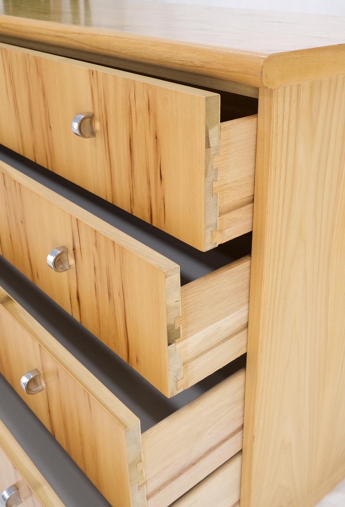 EstablishedLines Mid Century Solid Wood Blonde Pecan Veneered 4 Drawers Dresser by Founders MINT!