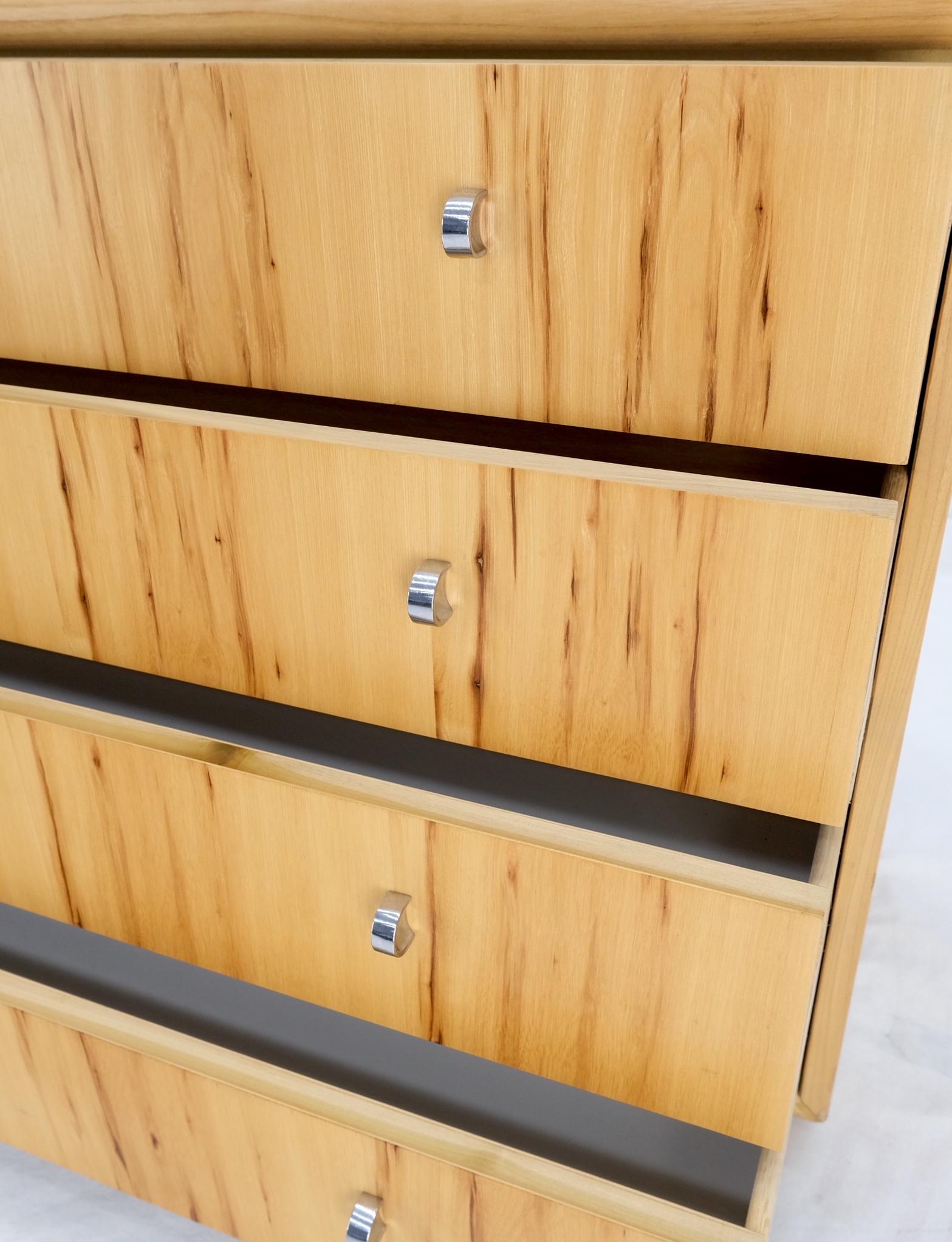 EstablishedLines Mid Century Solid Wood Blonde Pecan Veneered 4 Drawers Dresser by Founders MINT!