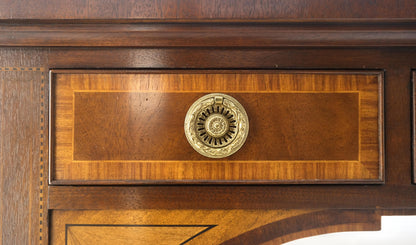 EstablishedLines Baker Mahogany Banded Top Hepplewhite Brass Castors Tapered Legs Sideboard MINT