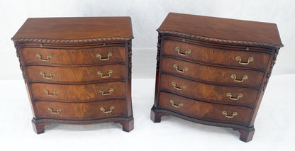 EstablishedLines Pair Flame Mahogany Brass Pulls 4 Drawers Pull Out Trays Bachelor Chest Dresers