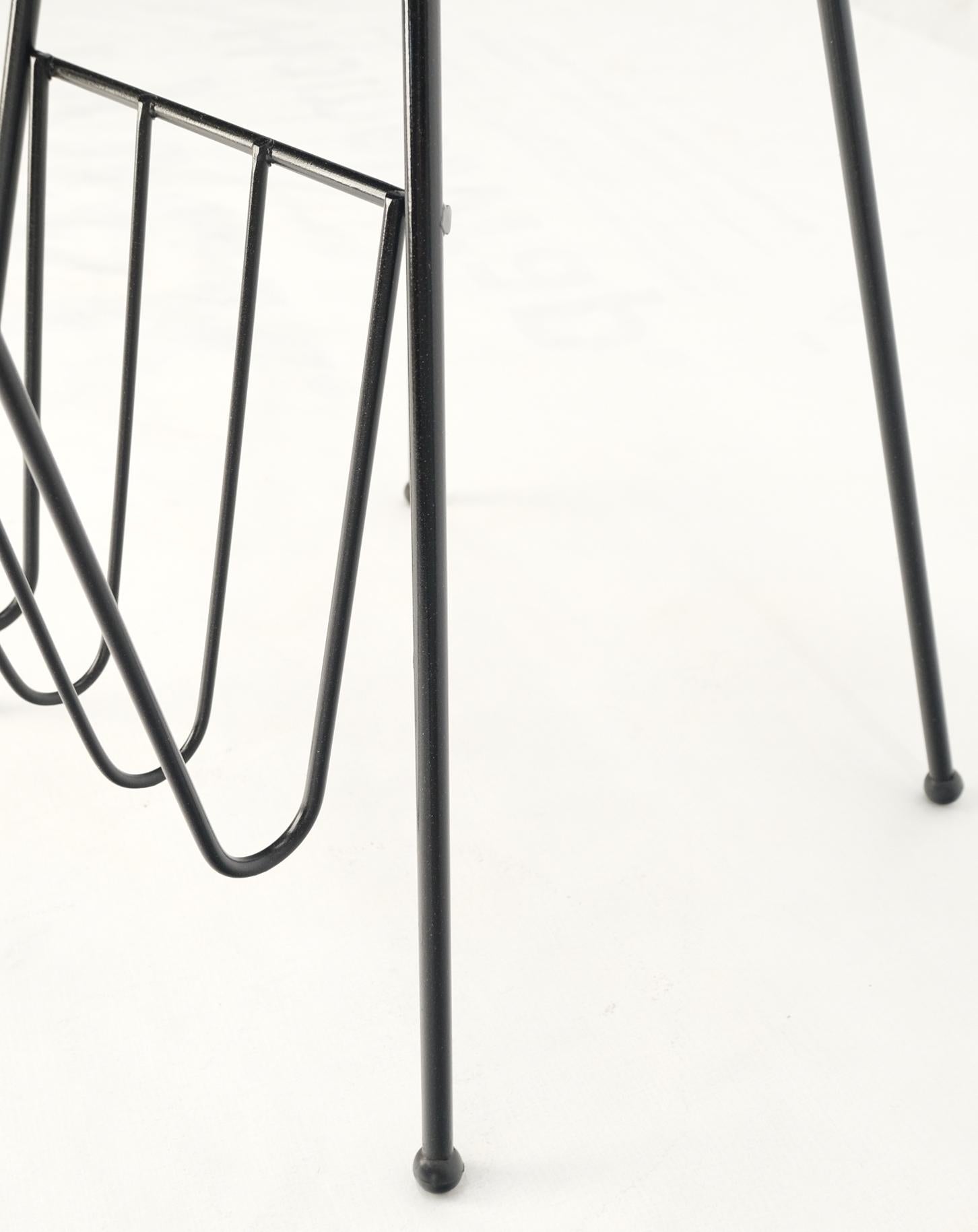 EstablishedLines Mid-Century Modern Ceramic Ashtray on Wire Legs Magazine Rack Stand