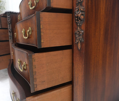 EstablishedLines Pair Flame Mahogany Brass Pulls 4 Drawers Pull Out Trays Bachelor Chest Dresers
