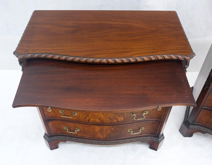 EstablishedLines Pair Flame Mahogany Brass Pulls 4 Drawers Pull Out Trays Bachelor Chest Dresers