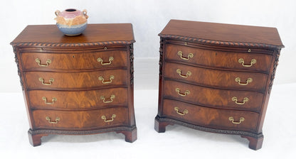 EstablishedLines Pair Flame Mahogany Brass Pulls 4 Drawers Pull Out Trays Bachelor Chest Dresers