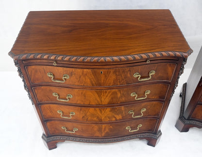 EstablishedLines Pair Flame Mahogany Brass Pulls 4 Drawers Pull Out Trays Bachelor Chest Dresers