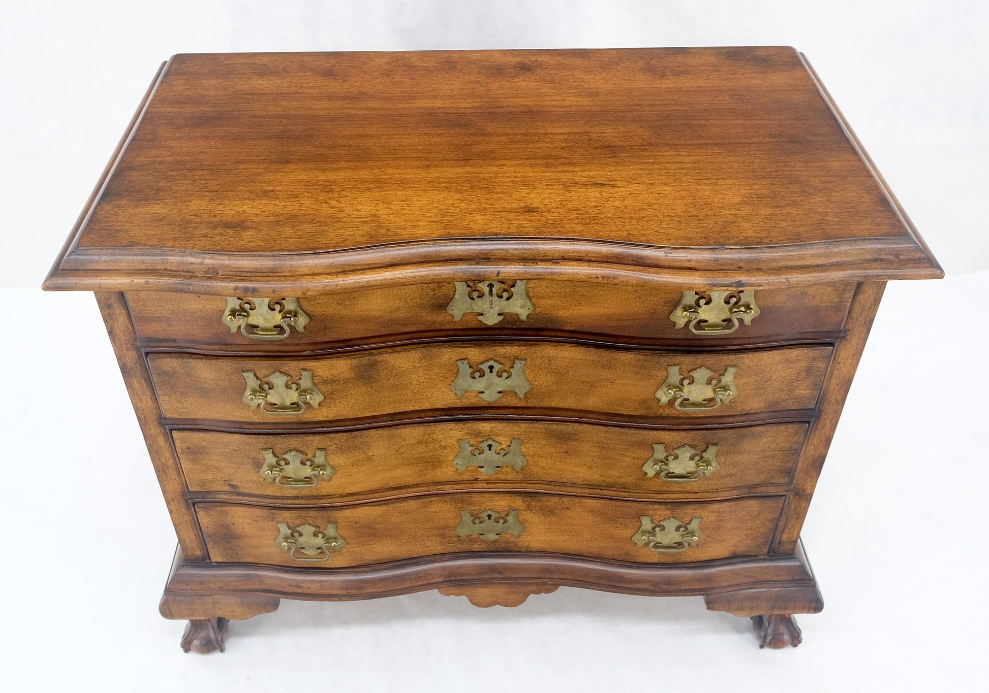 EstablishedLines Light Mahogany Ball & Claw Feet Brass Hardware 4 Drawers Bachelor Chest Dresser