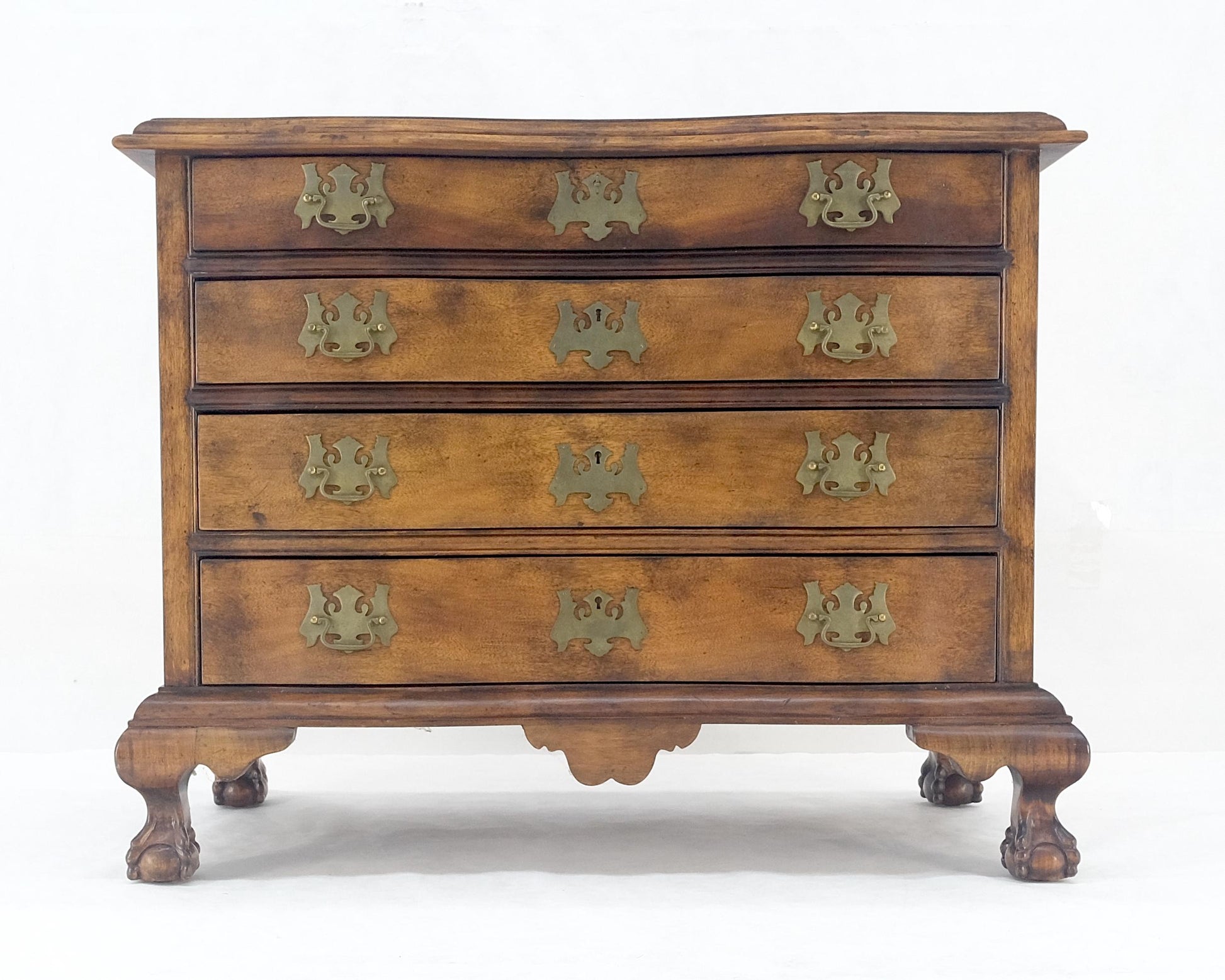 EstablishedLines Light Mahogany Ball & Claw Feet Brass Hardware 4 Drawers Bachelor Chest Dresser