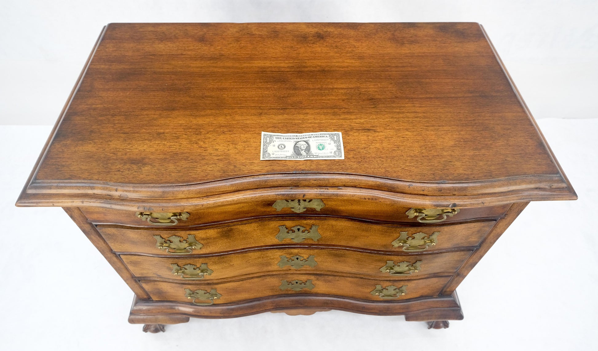 EstablishedLines Light Mahogany Ball & Claw Feet Brass Hardware 4 Drawers Bachelor Chest Dresser